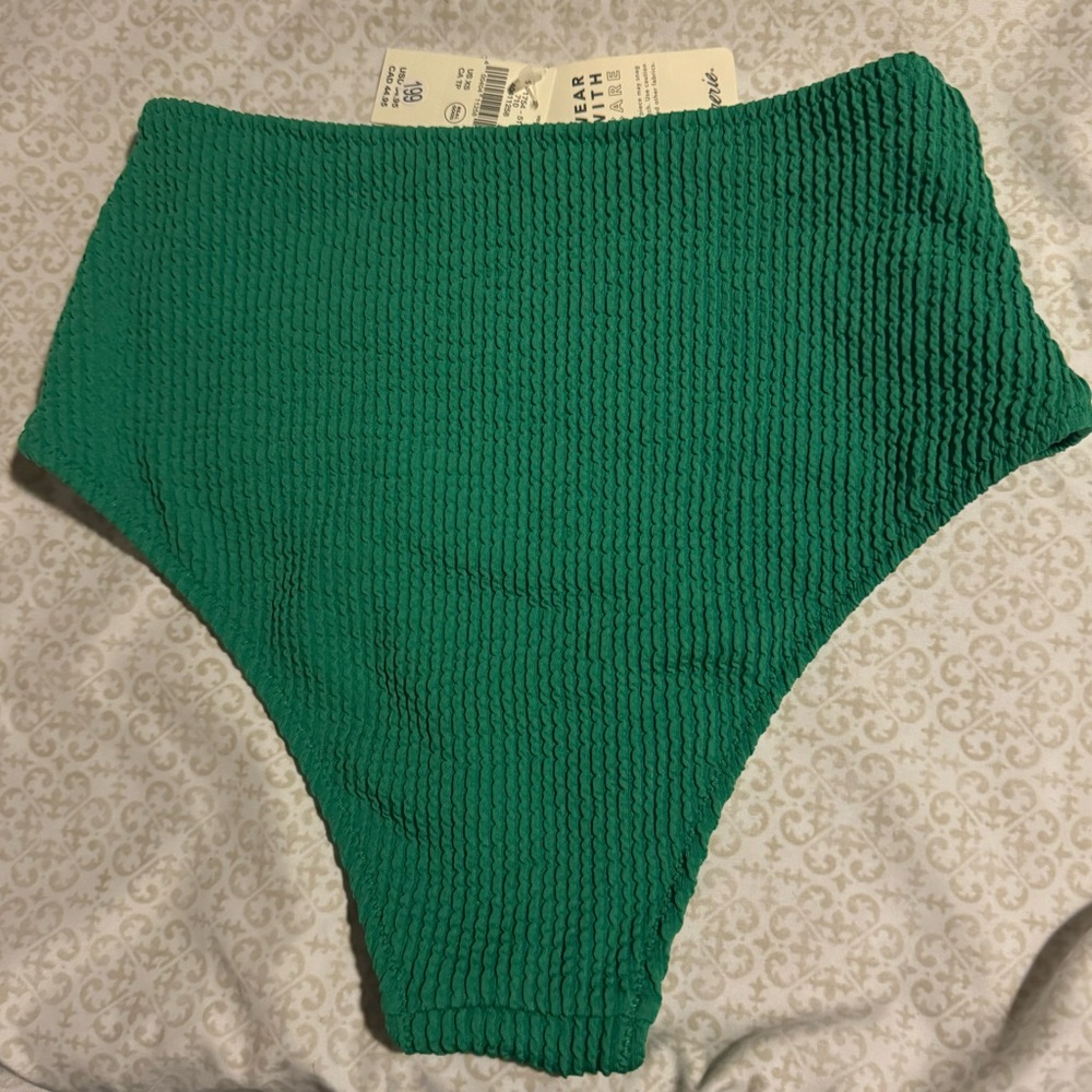 Aerie Crinkle High Waisted Cheeky Bikini Bottom XS NWT - Picture 6 of 7